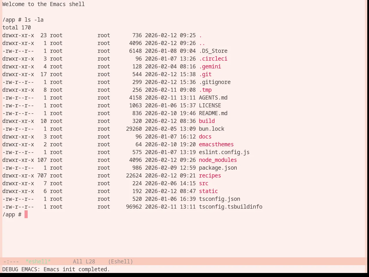 Base16 Horizon Light Theme in eshell