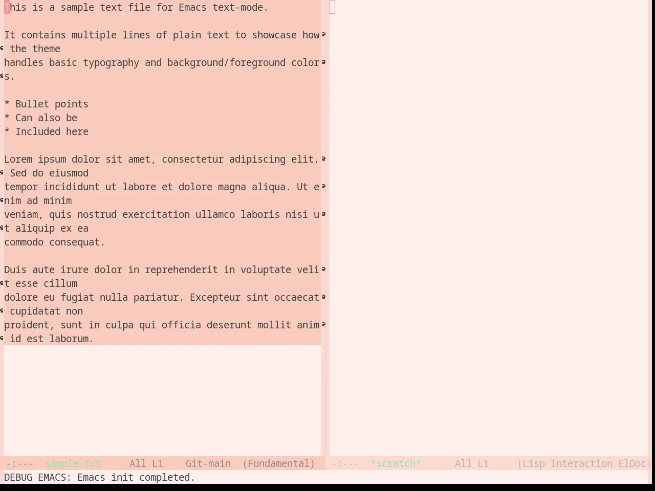 Base16 Horizon Light Theme in fundamental-mode