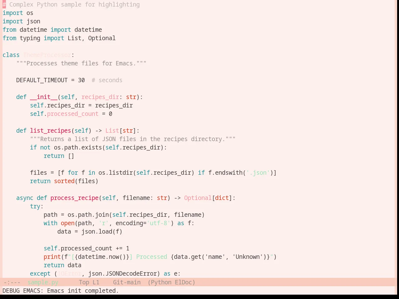 Base16 Horizon Light Theme in python-mode
