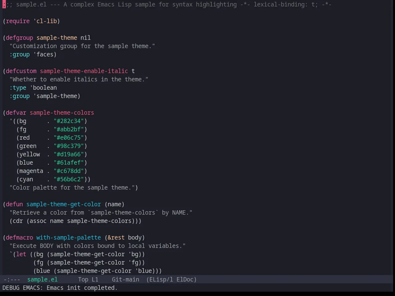 Base16 Horizon Terminal Dark Theme in emacs-lisp-mode