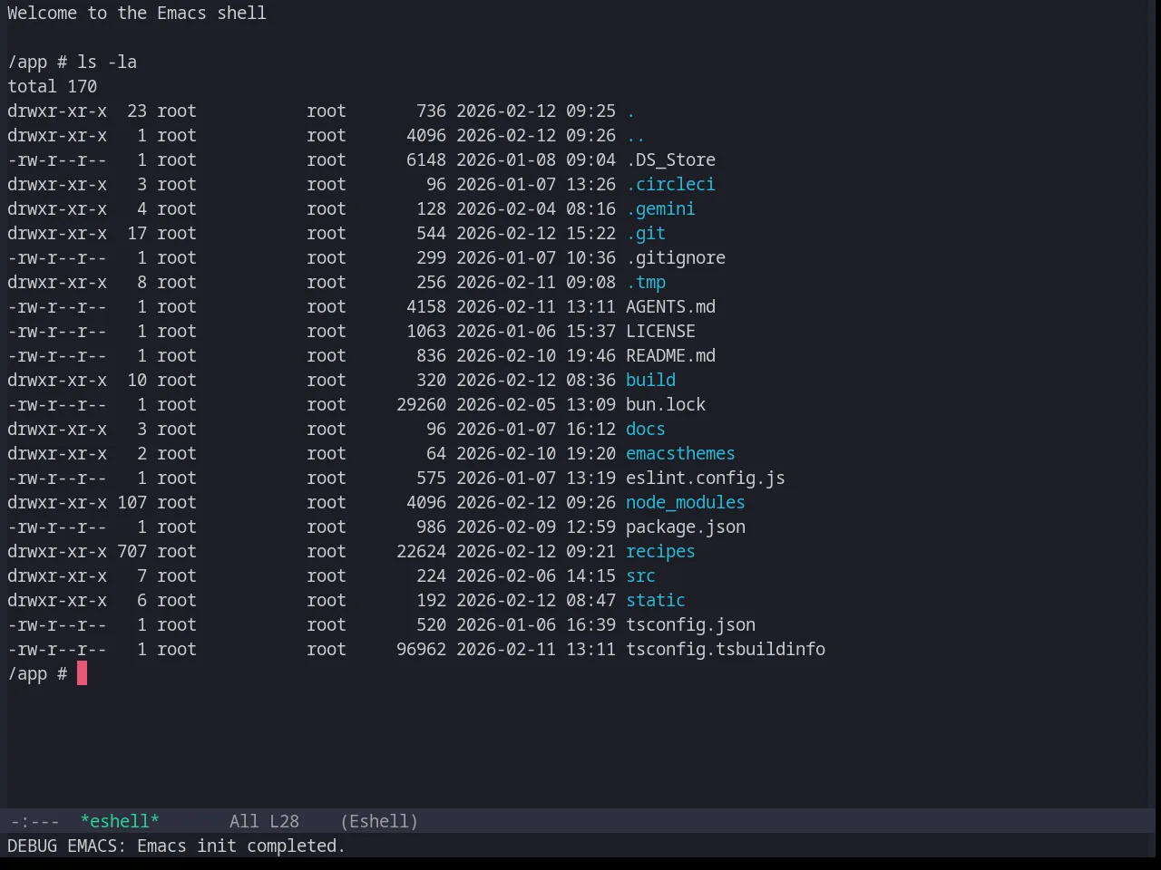 Base16 Horizon Terminal Dark Theme in eshell