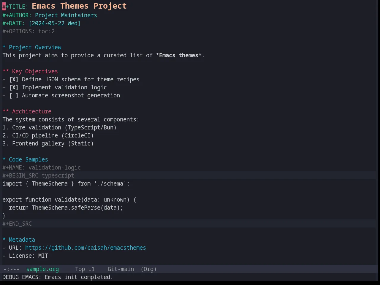 Base16 Horizon Terminal Dark Theme in org-mode