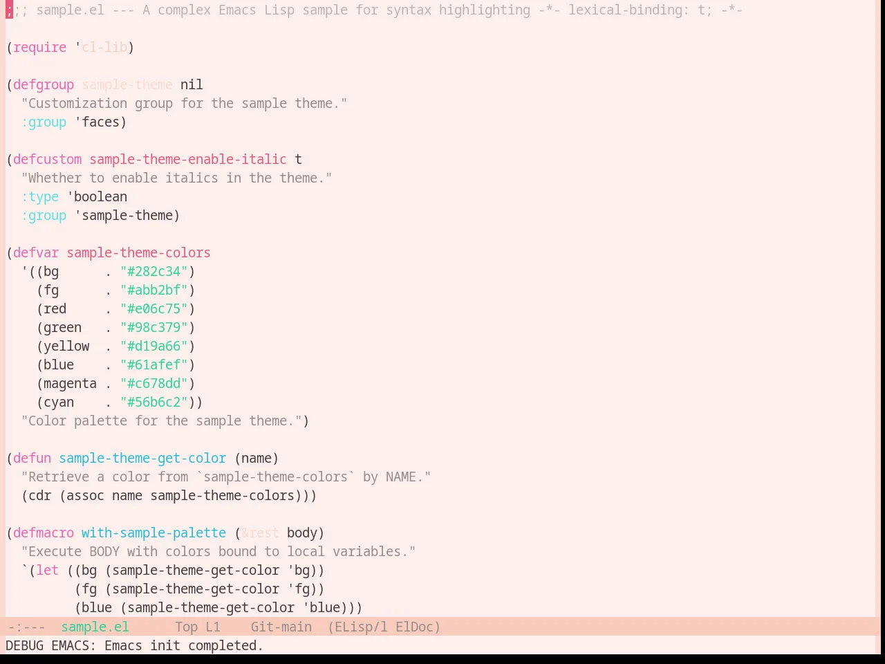 Base16 Horizon Terminal Light Theme in emacs-lisp-mode