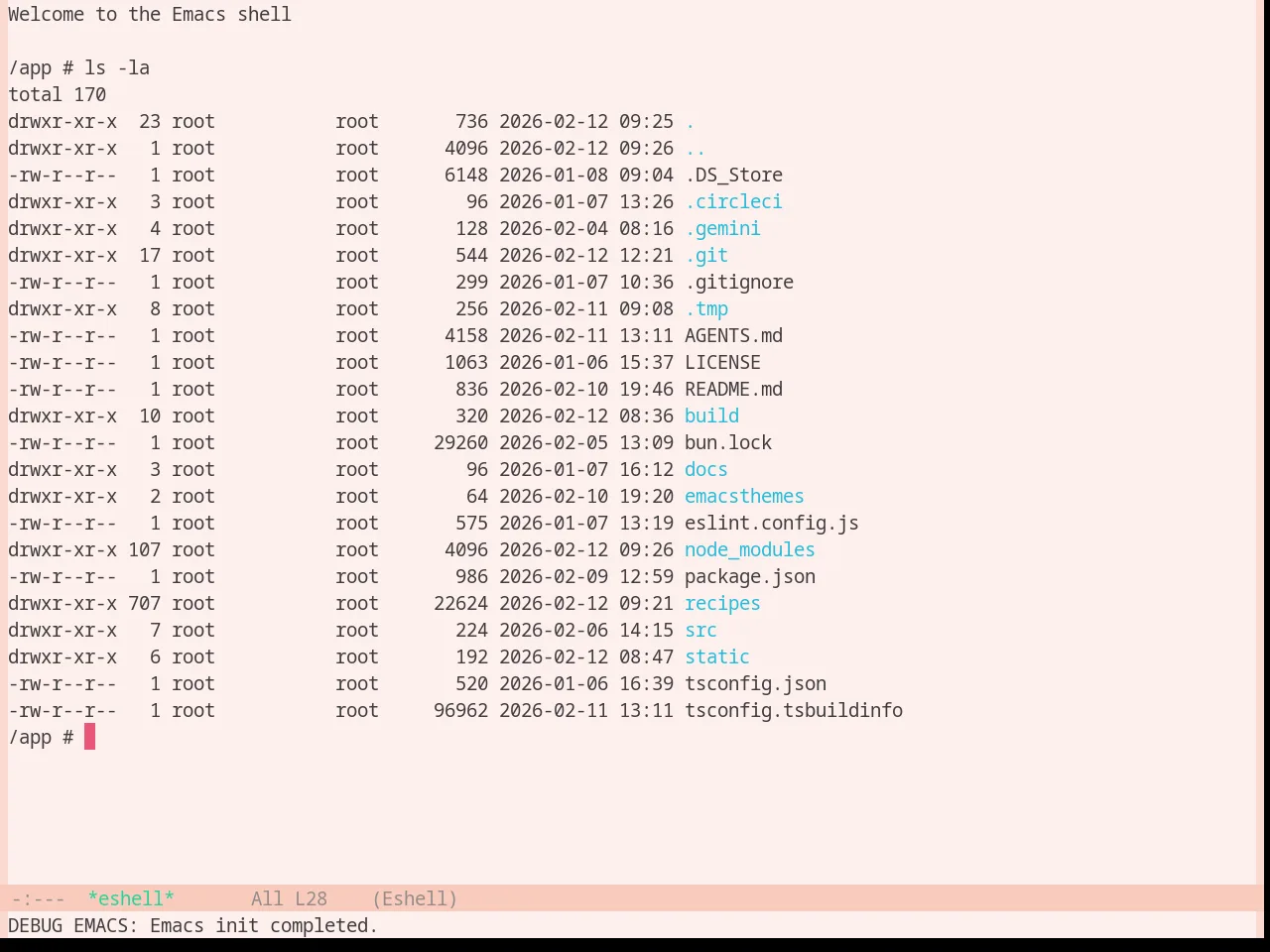 Base16 Horizon Terminal Light Theme in eshell