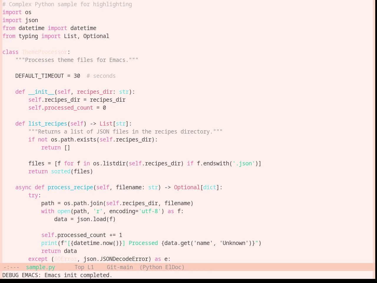 Base16 Horizon Terminal Light Theme in python-mode
