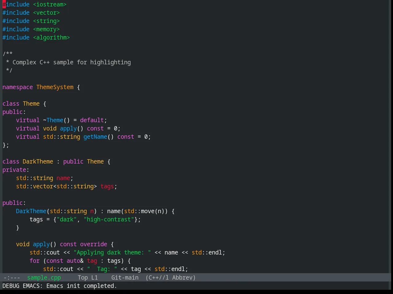 Base16 Humanoid Dark Theme in c++-mode