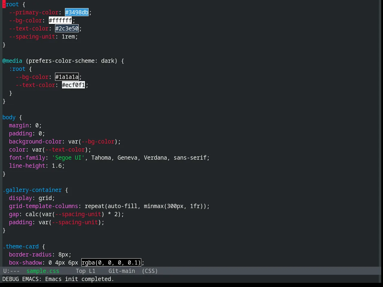 Base16 Humanoid Dark Theme in css-mode