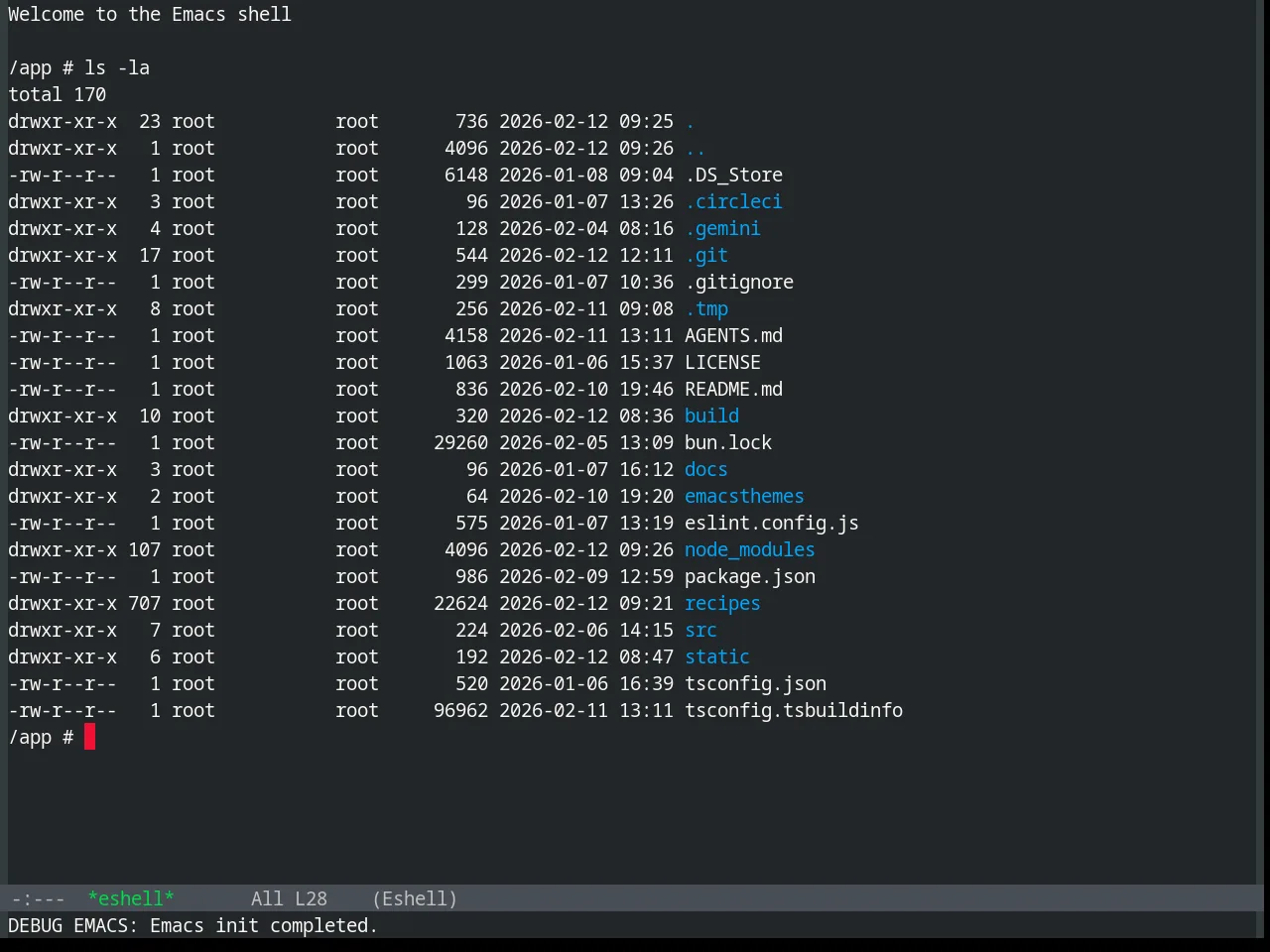 Base16 Humanoid Dark Theme in eshell