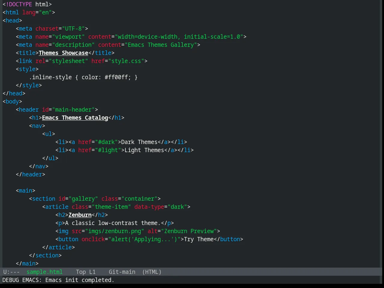 Base16 Humanoid Dark Theme in html-mode