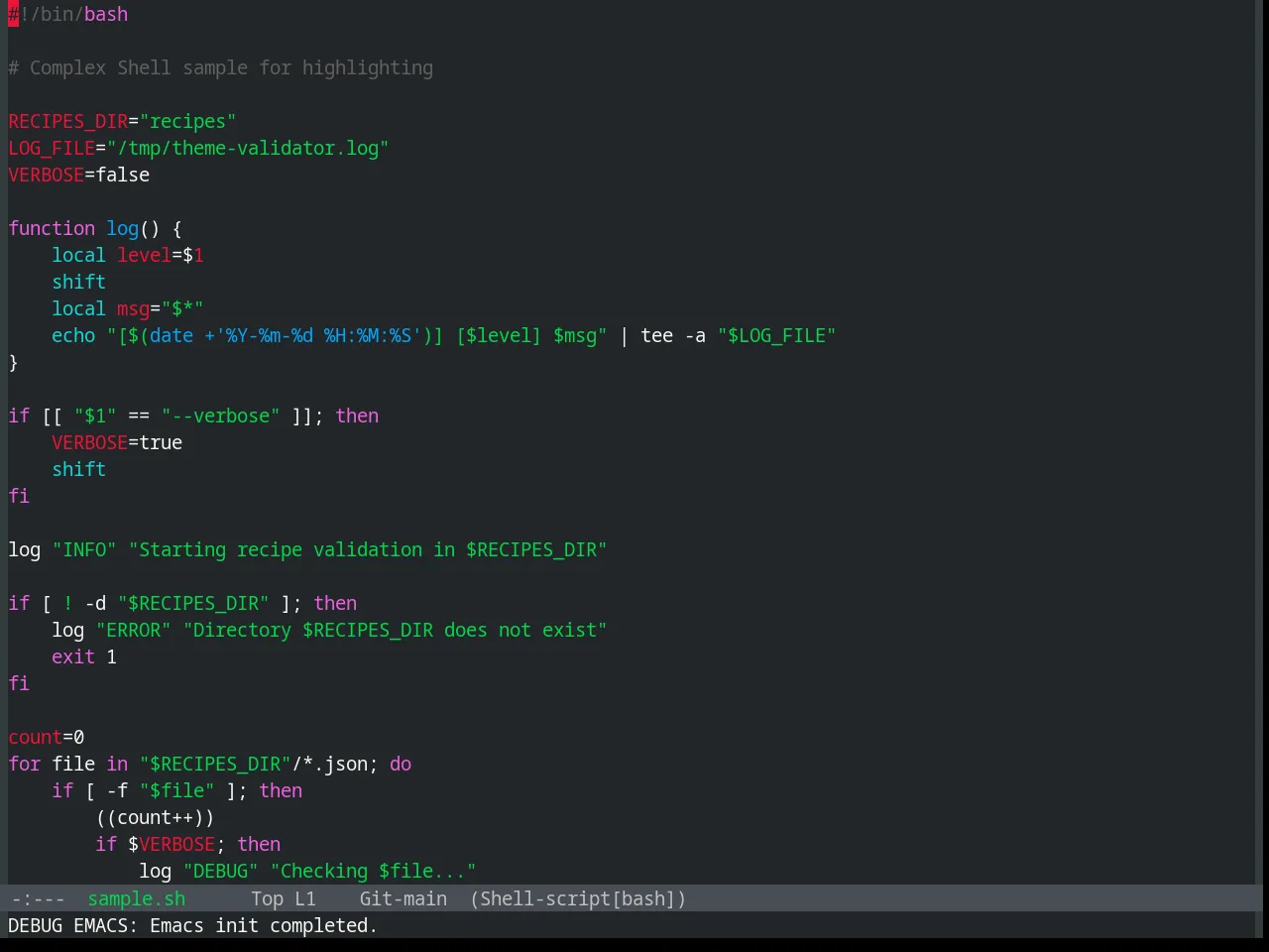 Base16 Humanoid Dark Theme in sh-mode