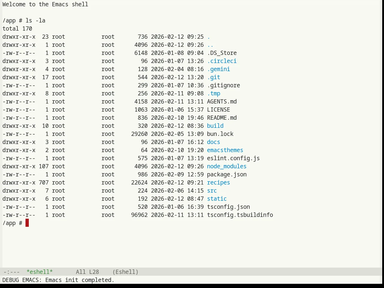 Base16 Humanoid Light Theme in eshell