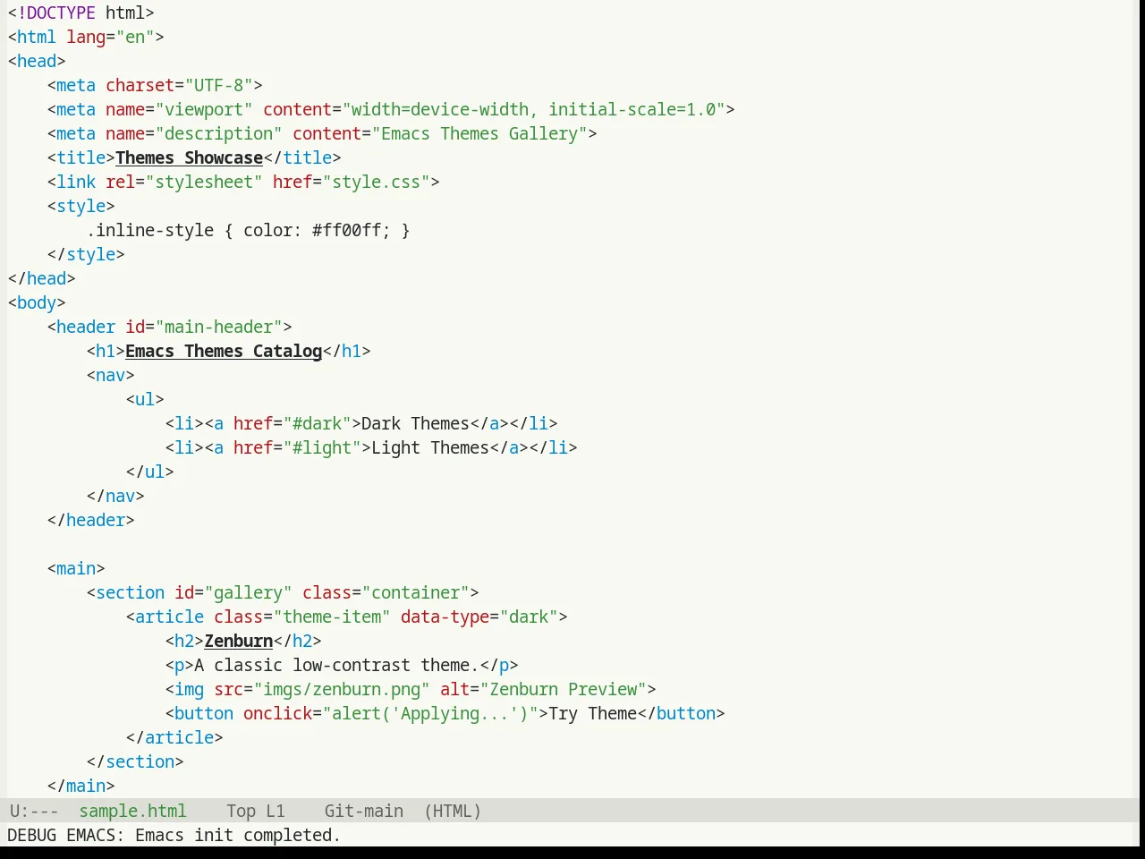 Base16 Humanoid Light Theme in html-mode