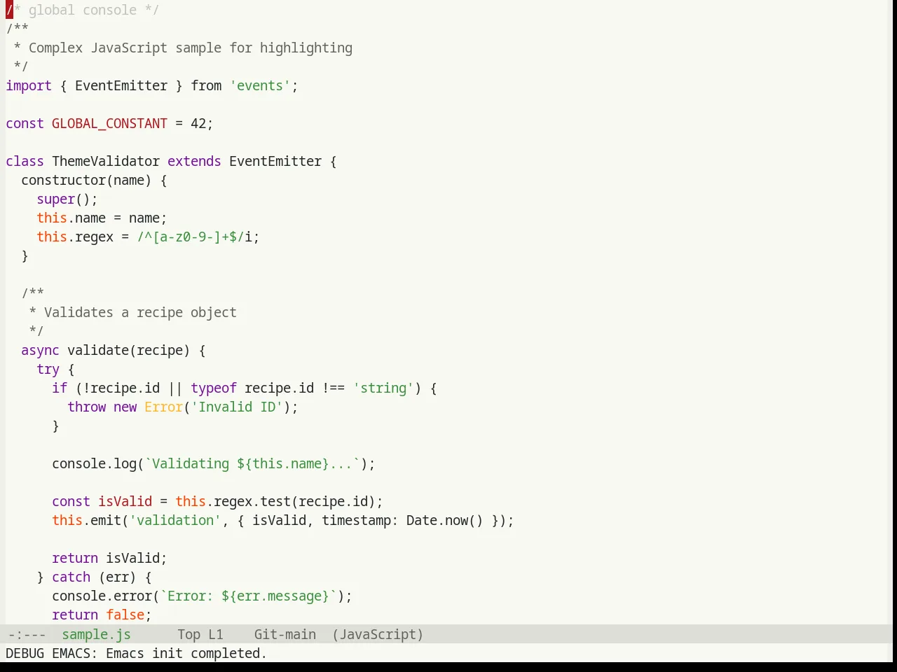 Base16 Humanoid Light Theme in javascript-mode