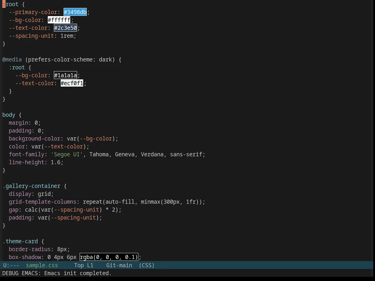 Base16 Ia Dark Theme in css-mode