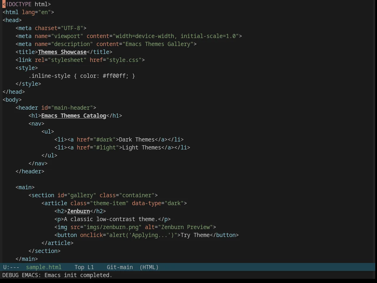 Base16 Ia Dark Theme in html-mode