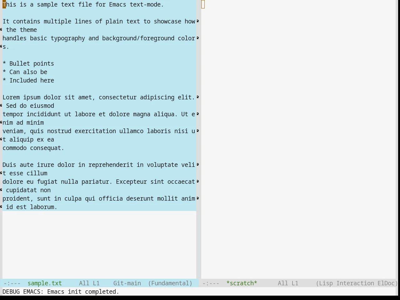 Base16 Ia Light Theme in fundamental-mode