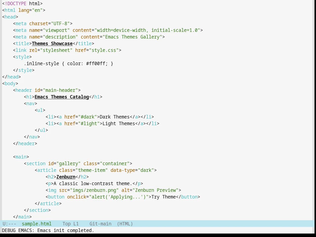 Base16 Ia Light Theme in html-mode