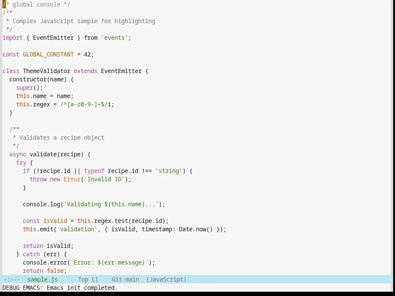 Base16 Ia Light Theme in javascript-mode