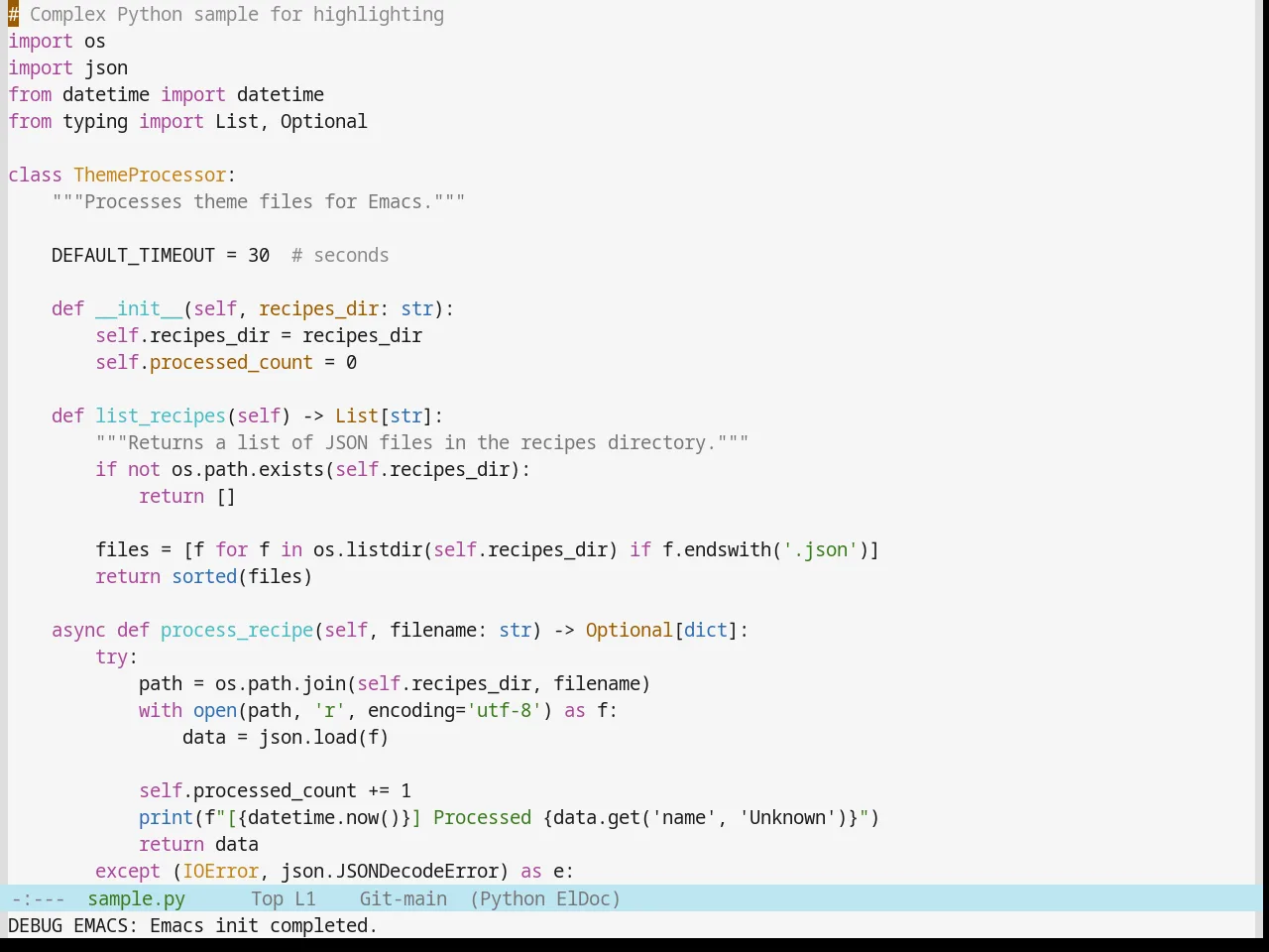 Base16 Ia Light Theme in python-mode