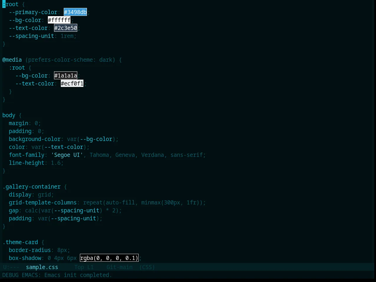 Base16 Icy Theme in css-mode