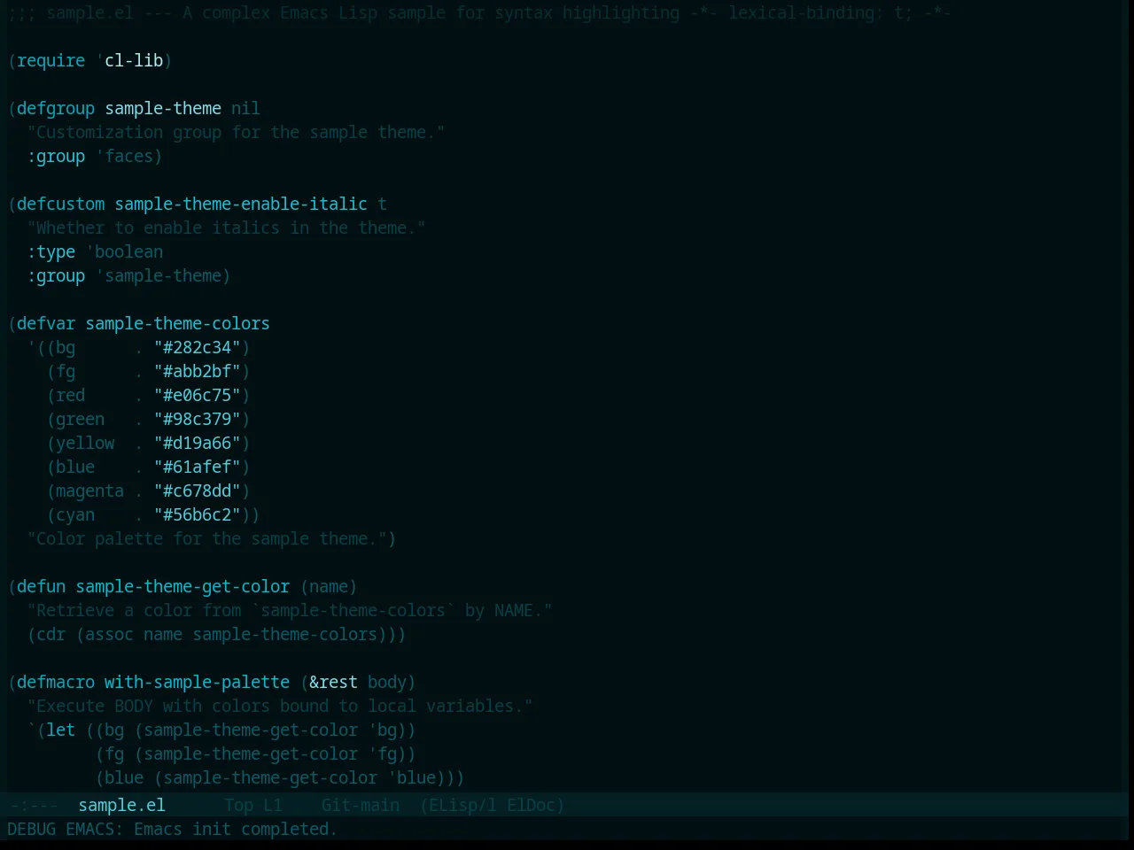 Base16 Icy Theme in emacs-lisp-mode
