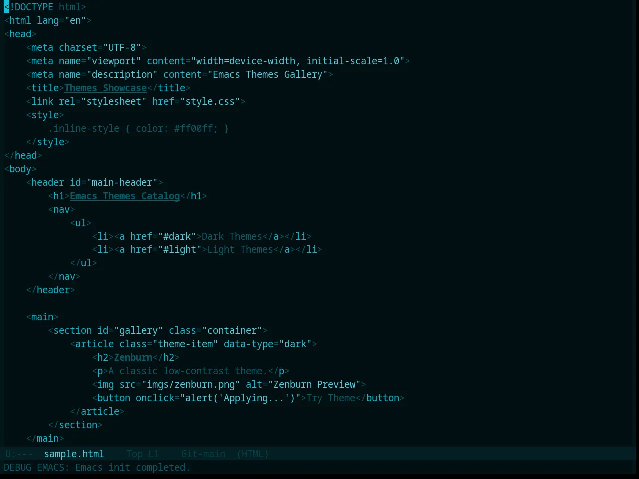 Base16 Icy Theme in html-mode