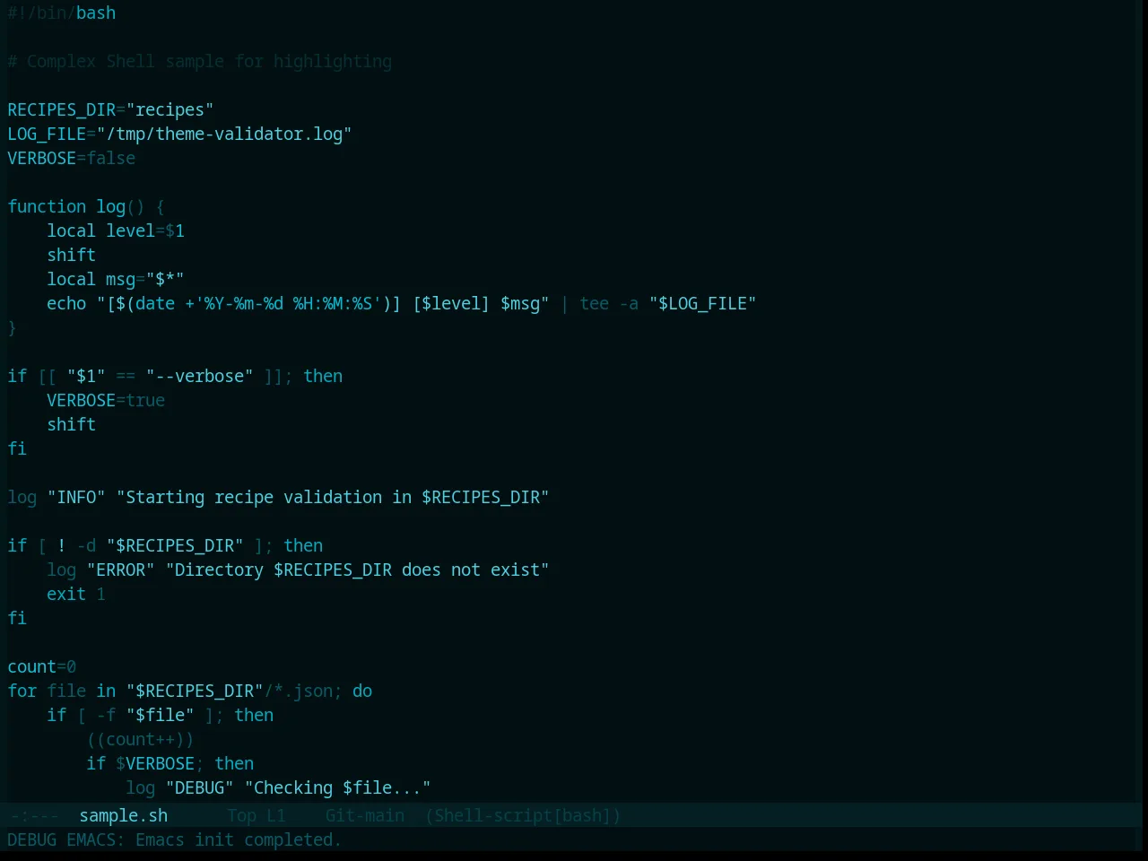 Base16 Icy Theme in sh-mode