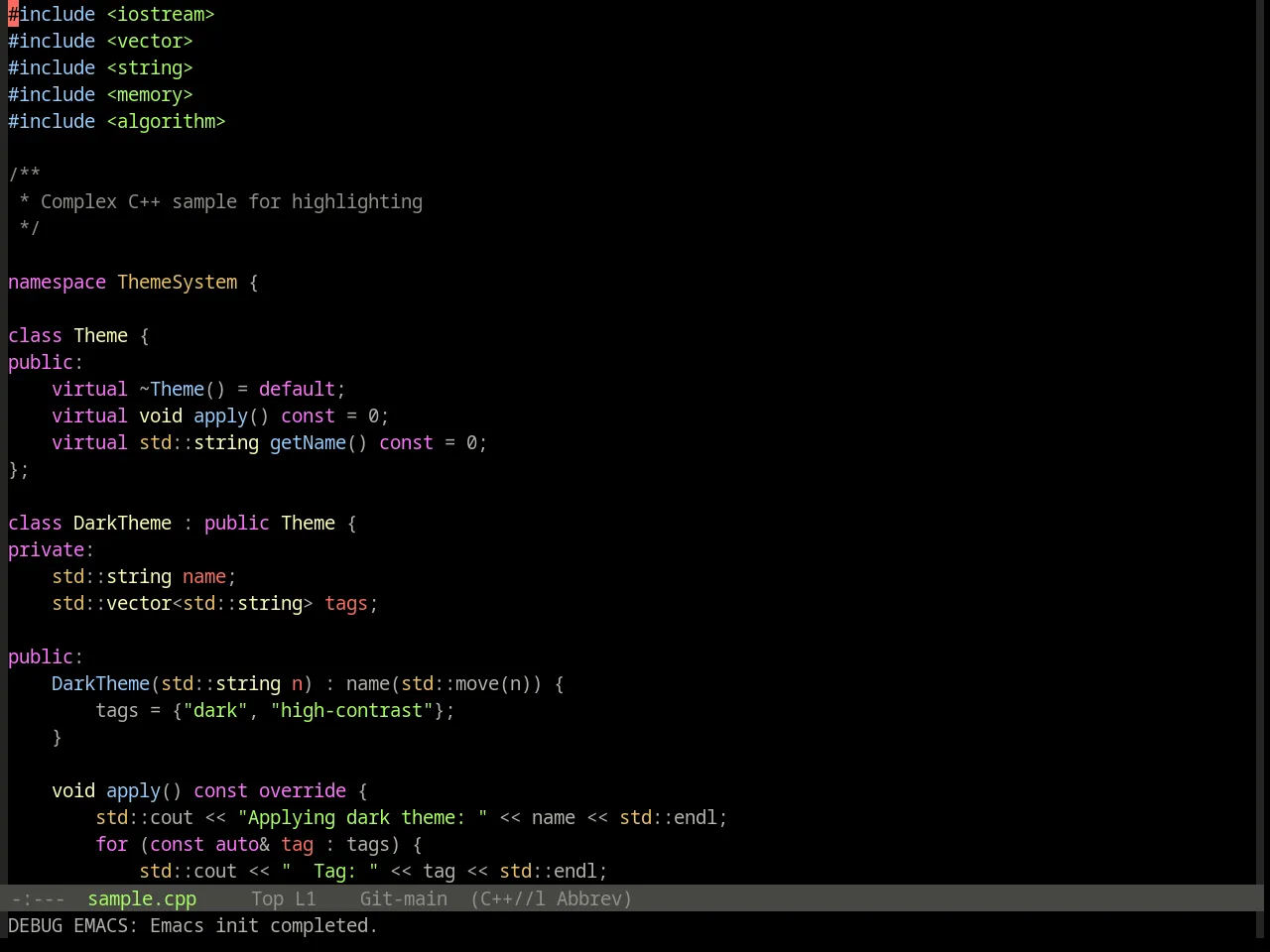 Base16 Irblack Theme in c++-mode