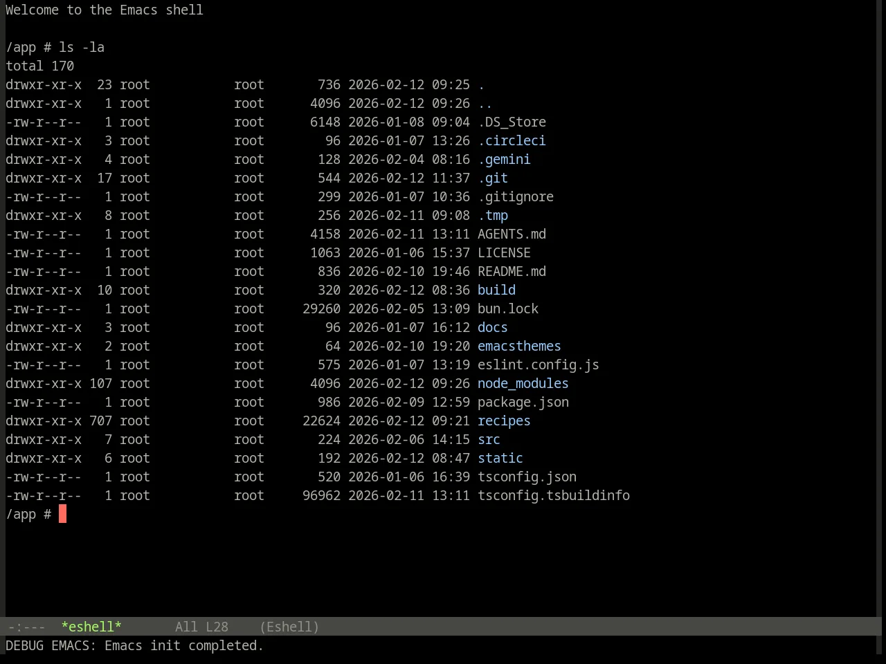 Base16 Irblack Theme in eshell