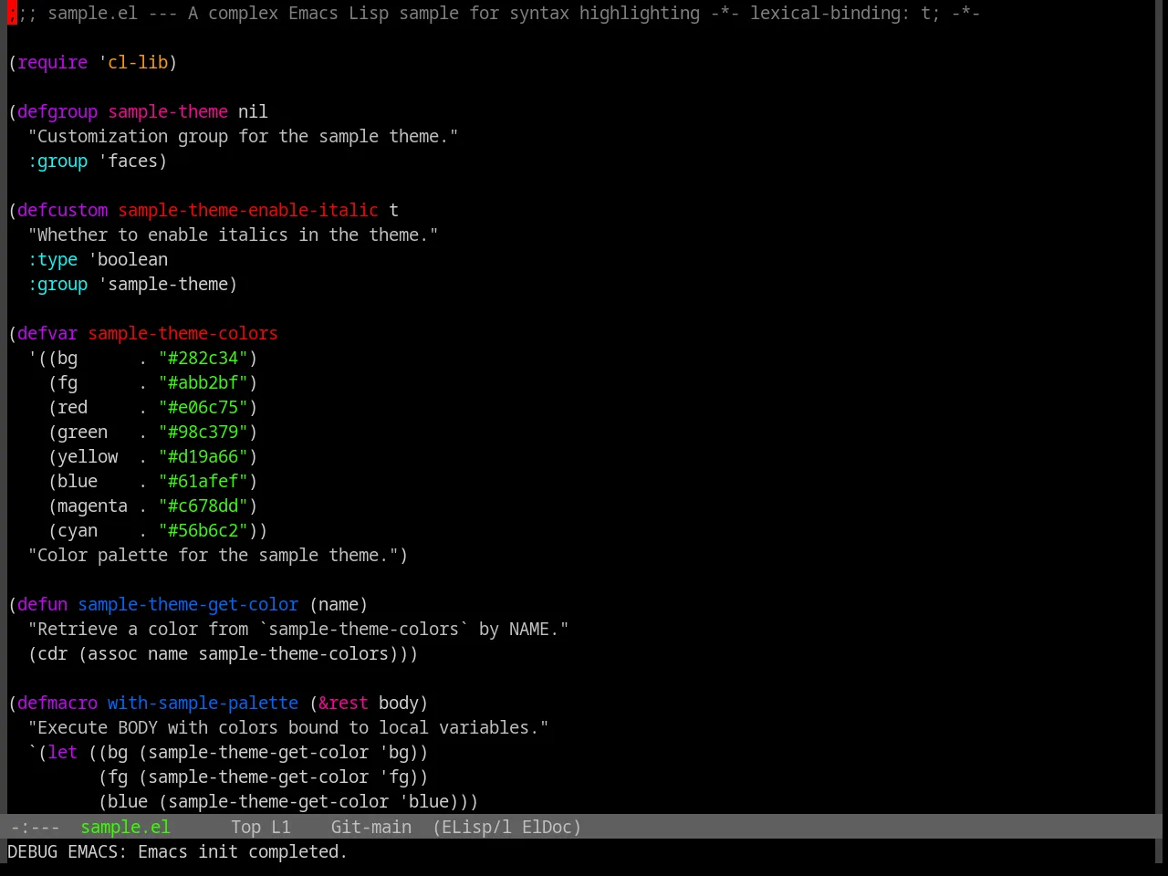 Base16 Isotope Theme in emacs-lisp-mode