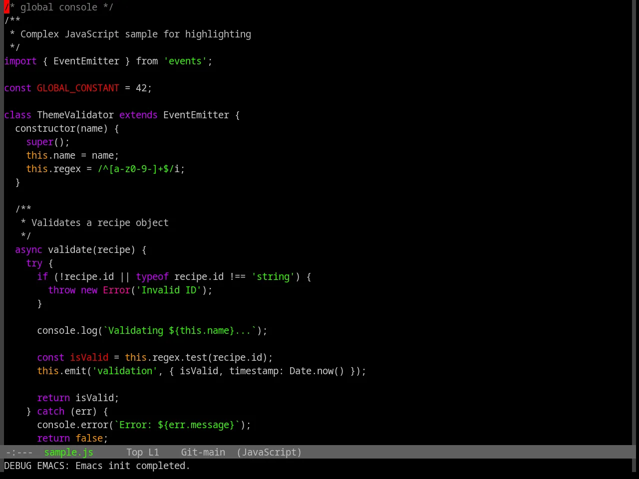 Base16 Isotope Theme in javascript-mode