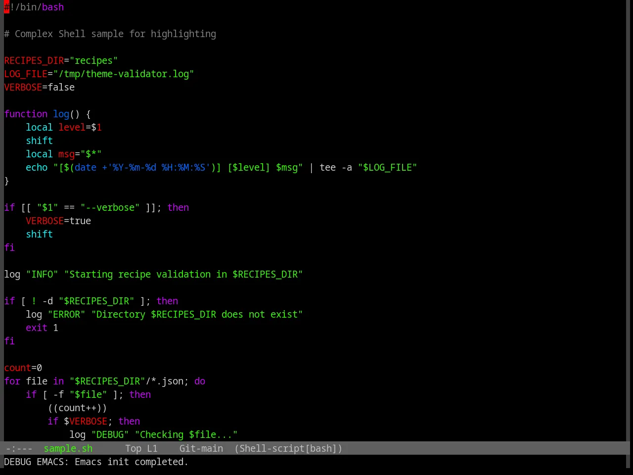 Base16 Isotope Theme in sh-mode
