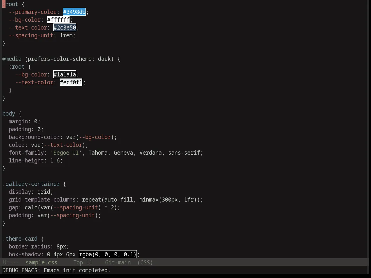 Base16 Kanagawa Dragon Theme in css-mode