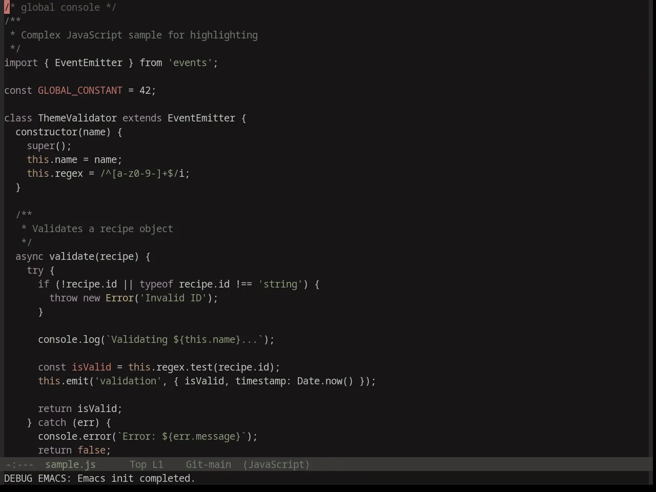Base16 Kanagawa Dragon Theme in javascript-mode