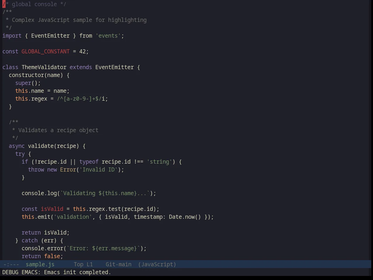 Base16 Kanagawa Theme in javascript-mode