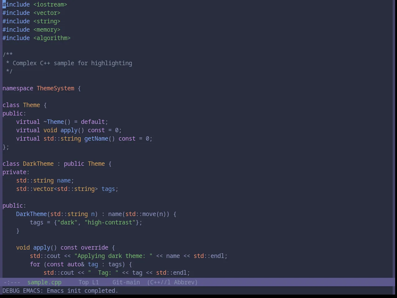 Base16 Katy Theme in c++-mode