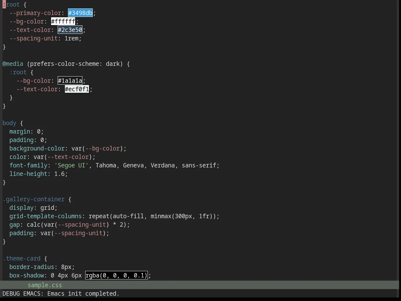 Base16 Kimber Theme in css-mode