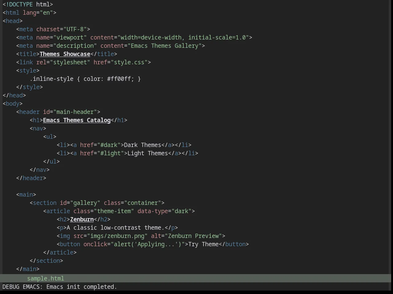 Base16 Kimber Theme in html-mode