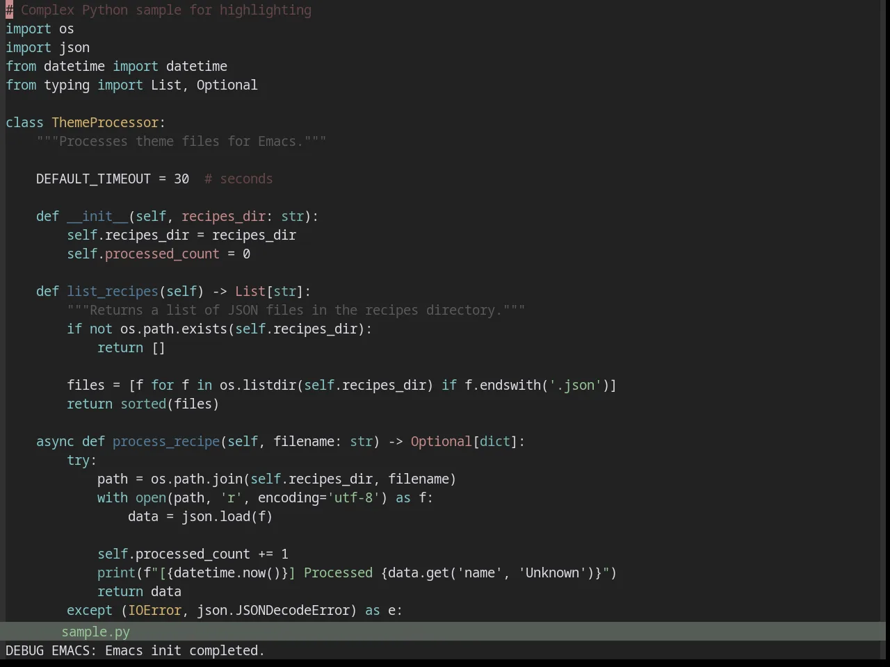 Base16 Kimber Theme in python-mode