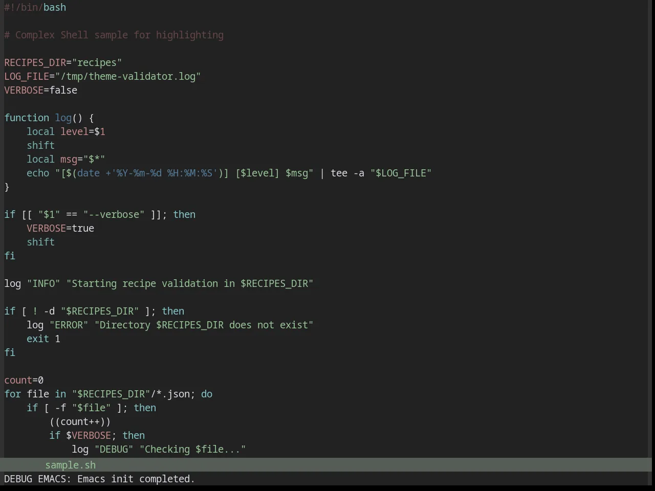 Base16 Kimber Theme in sh-mode