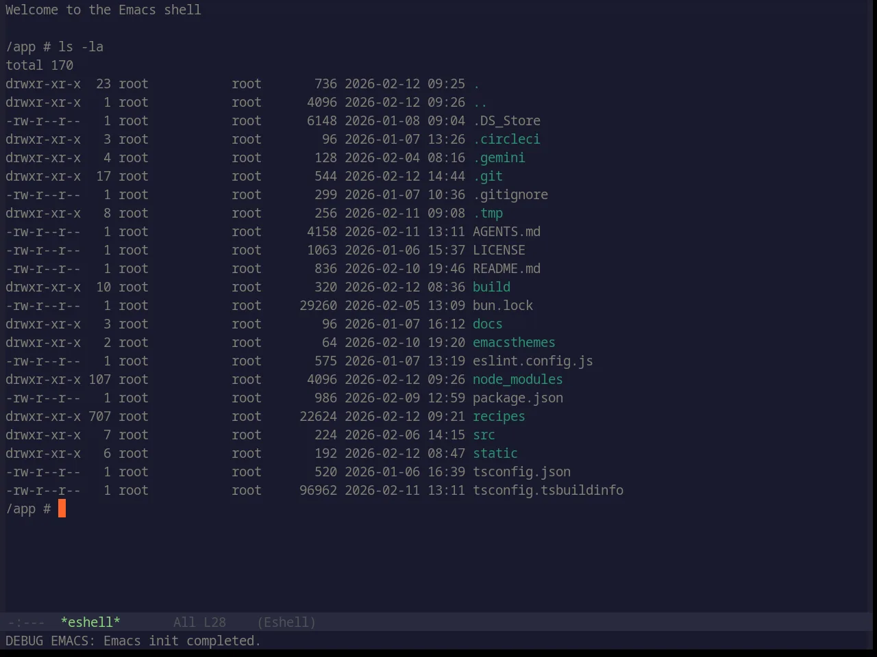 Base16 Lime Theme in eshell