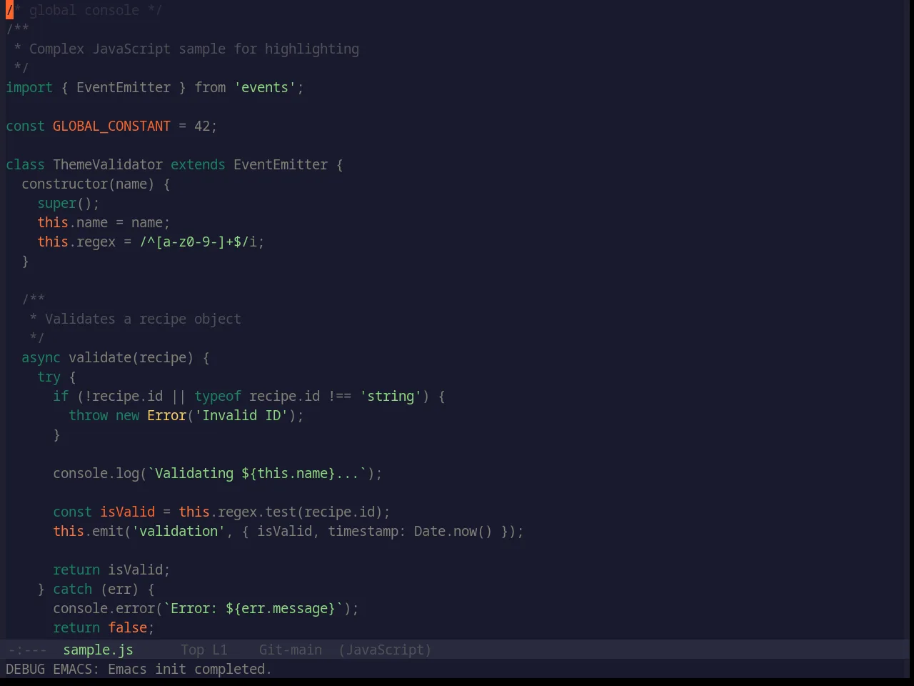 Base16 Lime Theme in javascript-mode