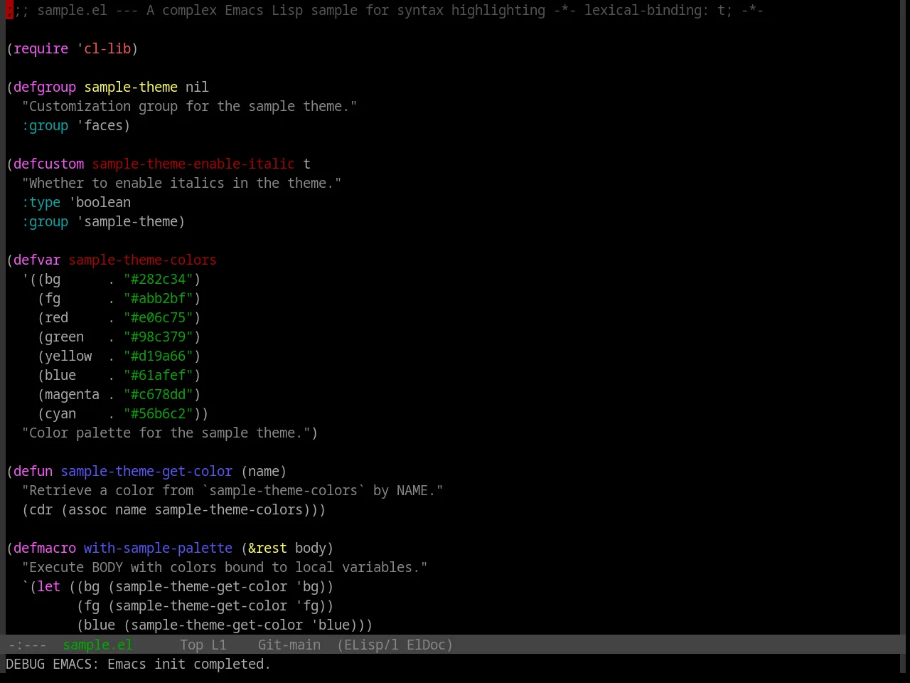Base16 Linux Vt Theme in emacs-lisp-mode