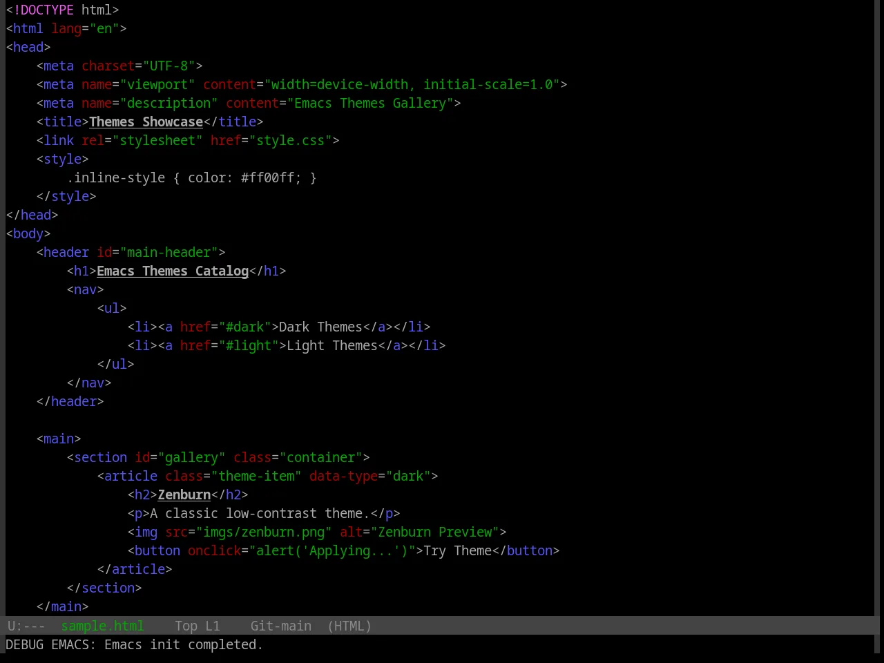 Base16 Linux Vt Theme in html-mode