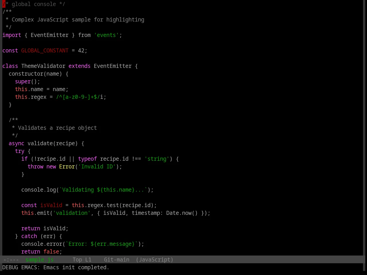 Base16 Linux Vt Theme in javascript-mode