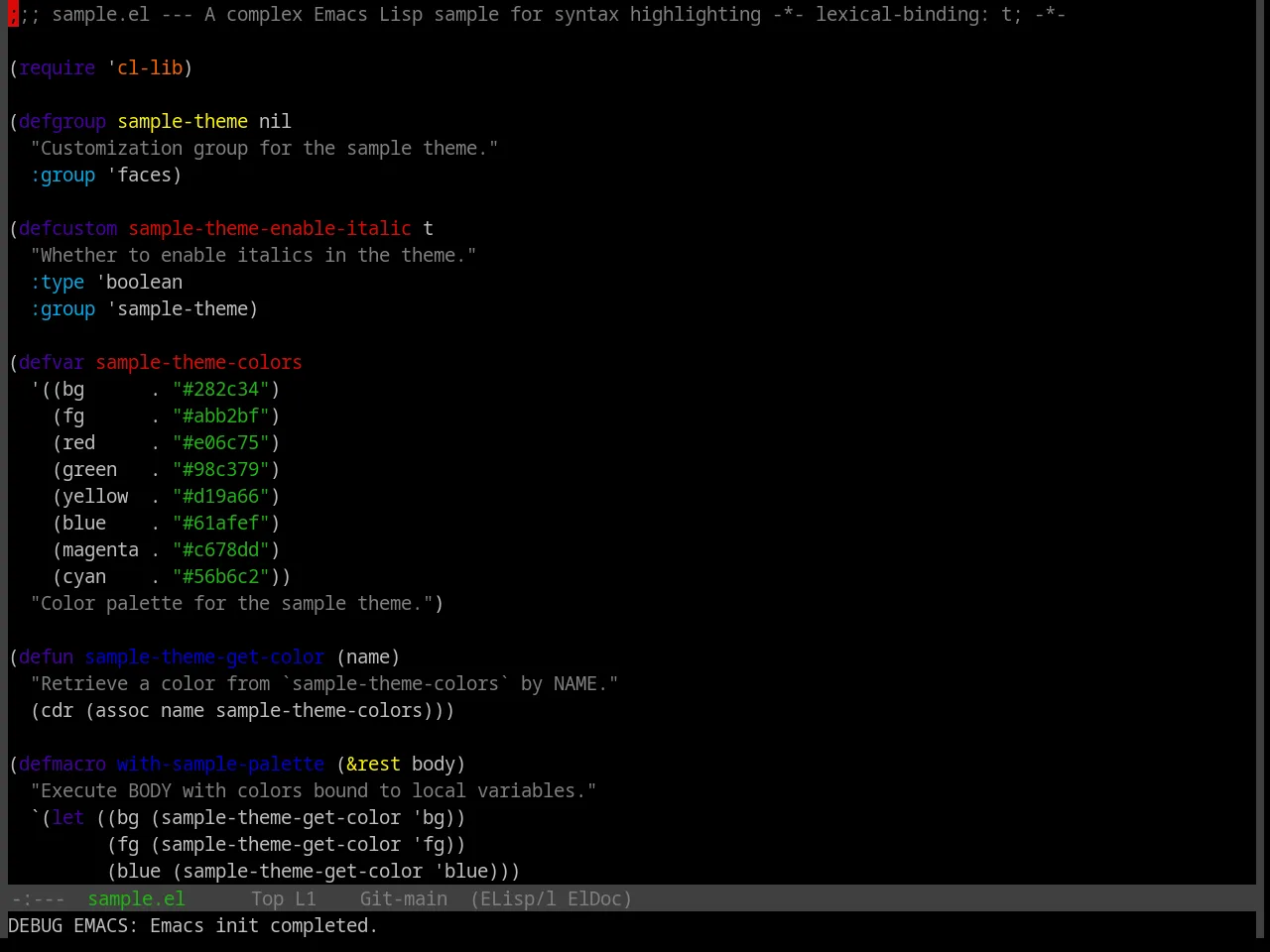 Base16 Macintosh Theme in emacs-lisp-mode