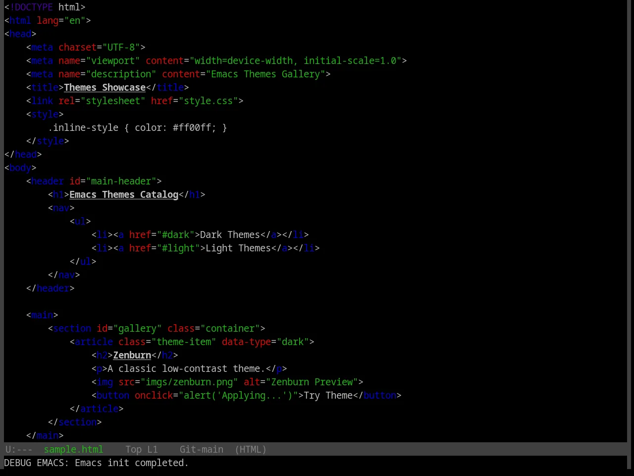 Base16 Macintosh Theme in html-mode