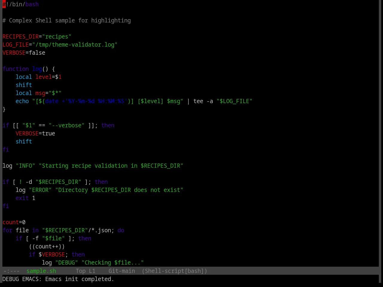 Base16 Macintosh Theme in sh-mode