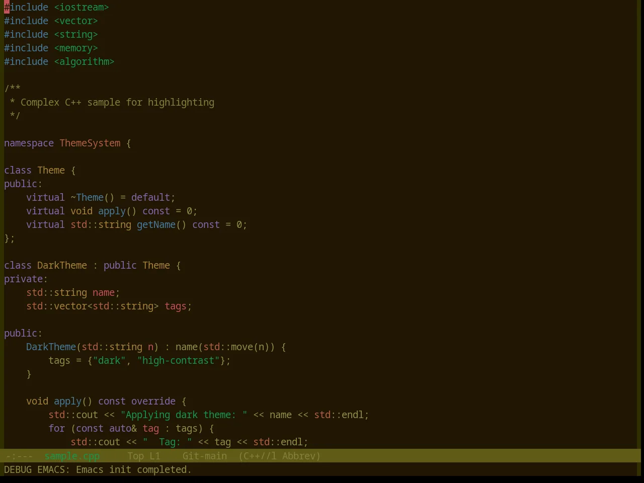 Base16 Marrakesh Theme in c++-mode