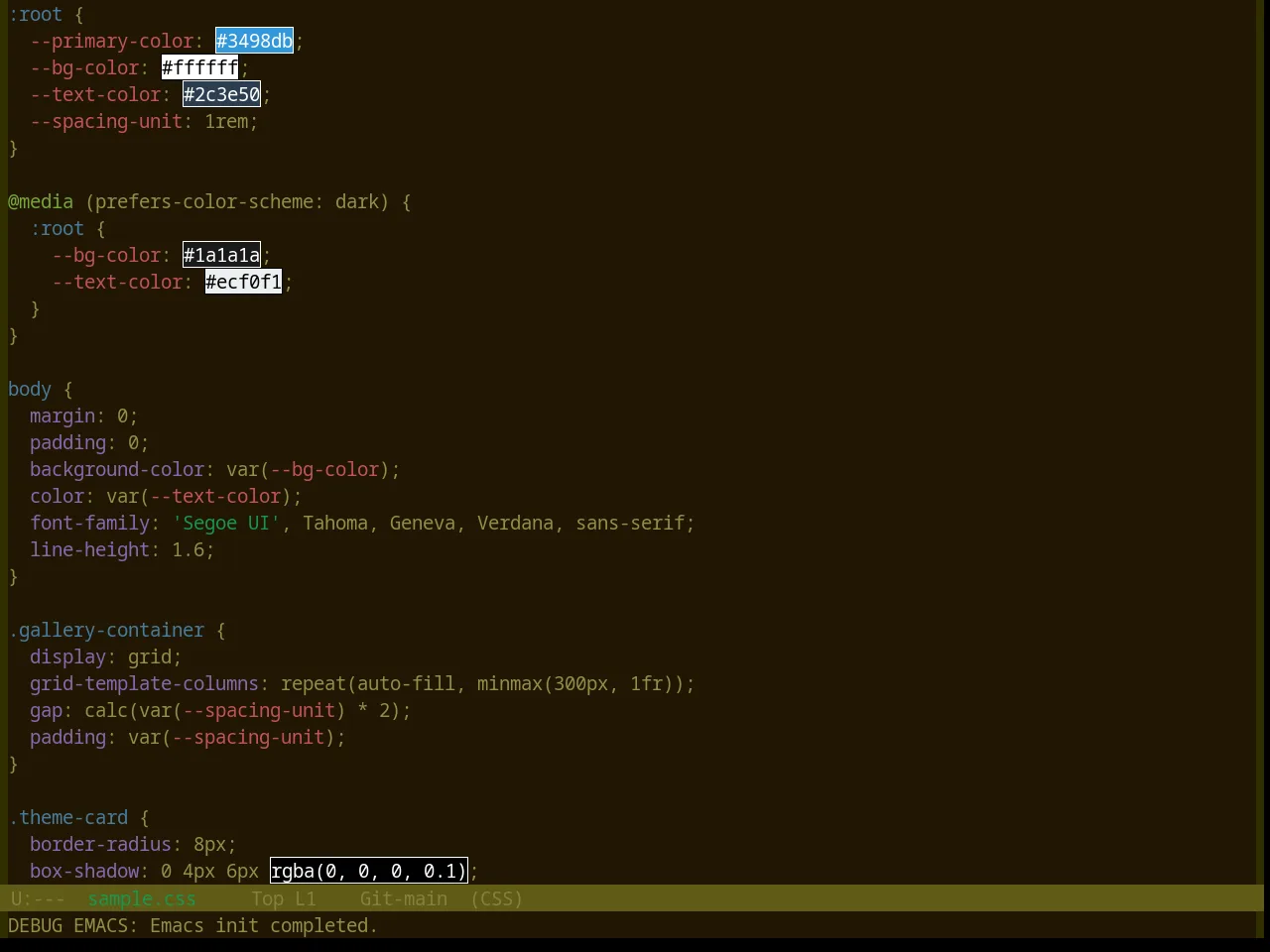 Base16 Marrakesh Theme in css-mode